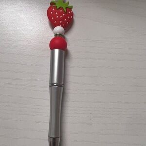 Strawberry Themed Silver Pen